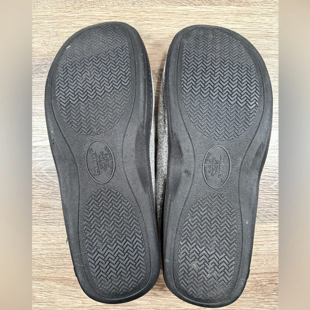 Isotoner Slippers Men's 13/14‎ Gray Slip On Loafers Moccasin Loungewear Dadcore